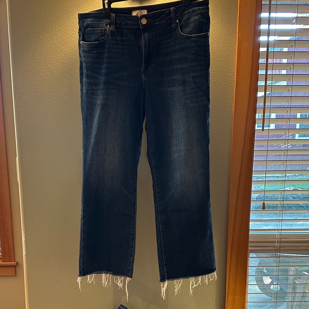 Kut from the Kloth Kelsey High Rise Ankle Flare Dark Blue